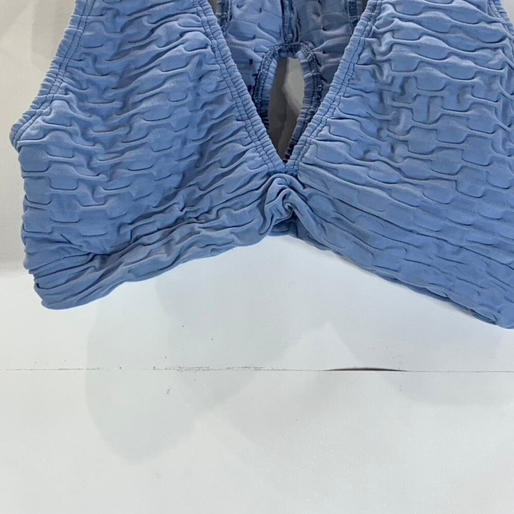 BOOTY BY BRABANT Women's Periwinkle Chrome Sculpt Textured V Top SZ OS - Picture 7 of 11